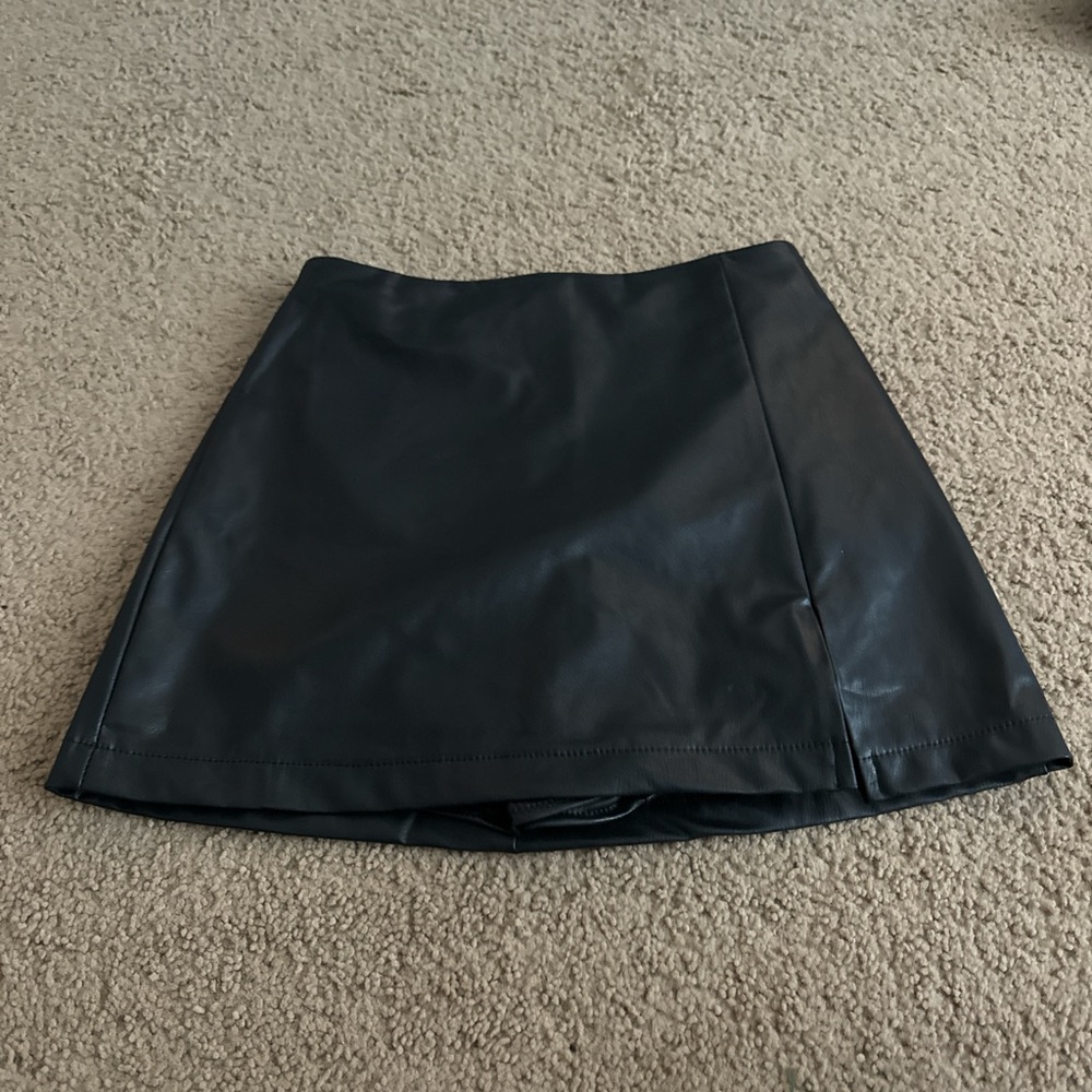 Faux leather skirt